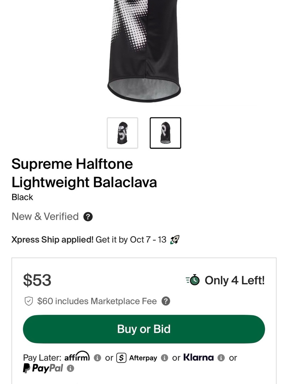 Supreme Halftone Lightweight Balaclava
